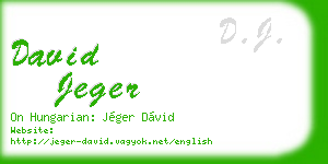 david jeger business card
